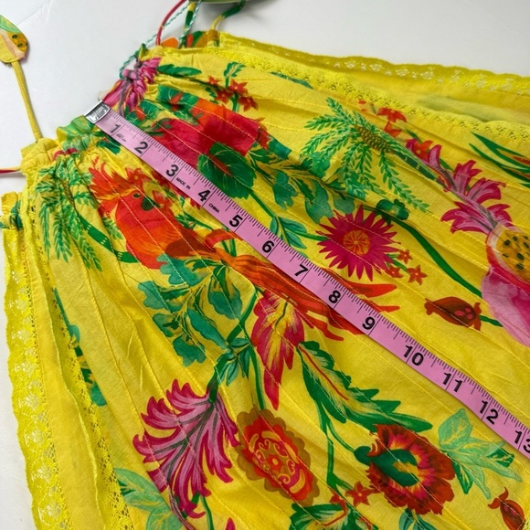 Farm Rio Delicate Fruit Garden Blouse Womens Large Yellow Multi NWT $148 - Picture 13 of 14